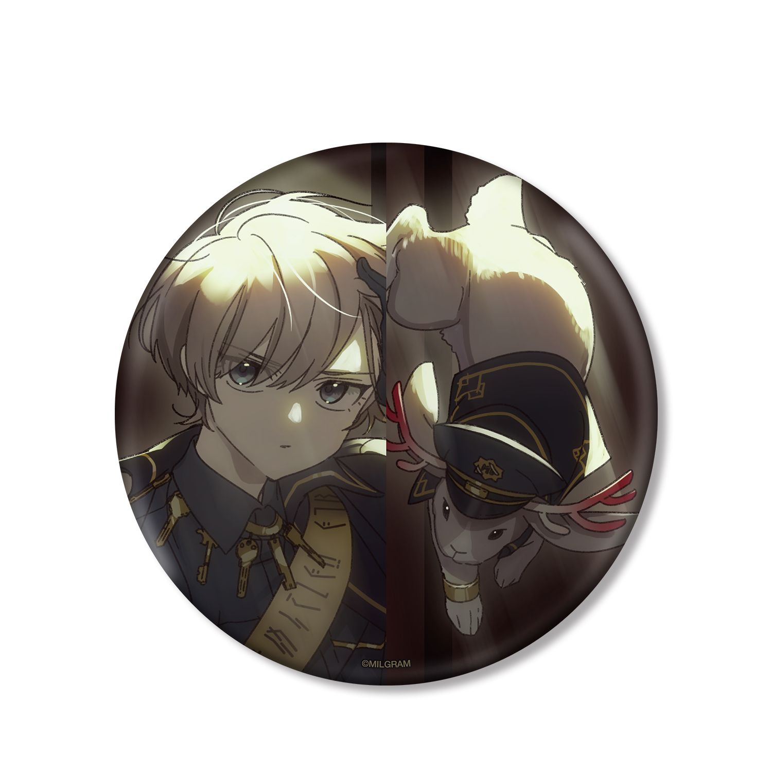 MILGRAM -ミルグラム- 描き下ろしイラスト エス&ジャッカロープ 2nd Anniversary ver. BIG缶バッジ - 公式商品画像 | AniSmile