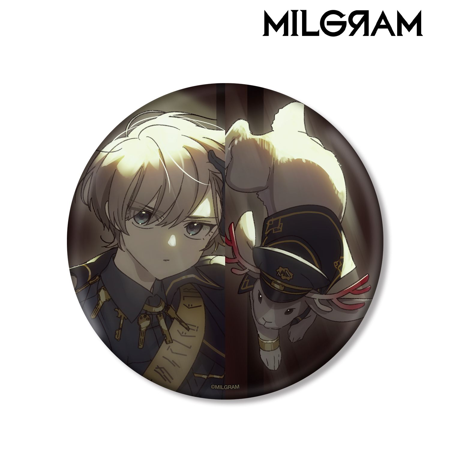 MILGRAM -ミルグラム- 描き下ろしイラスト エス&ジャッカロープ 2nd Anniversary ver. BIG缶バッジ 画像 2 | AniSmile