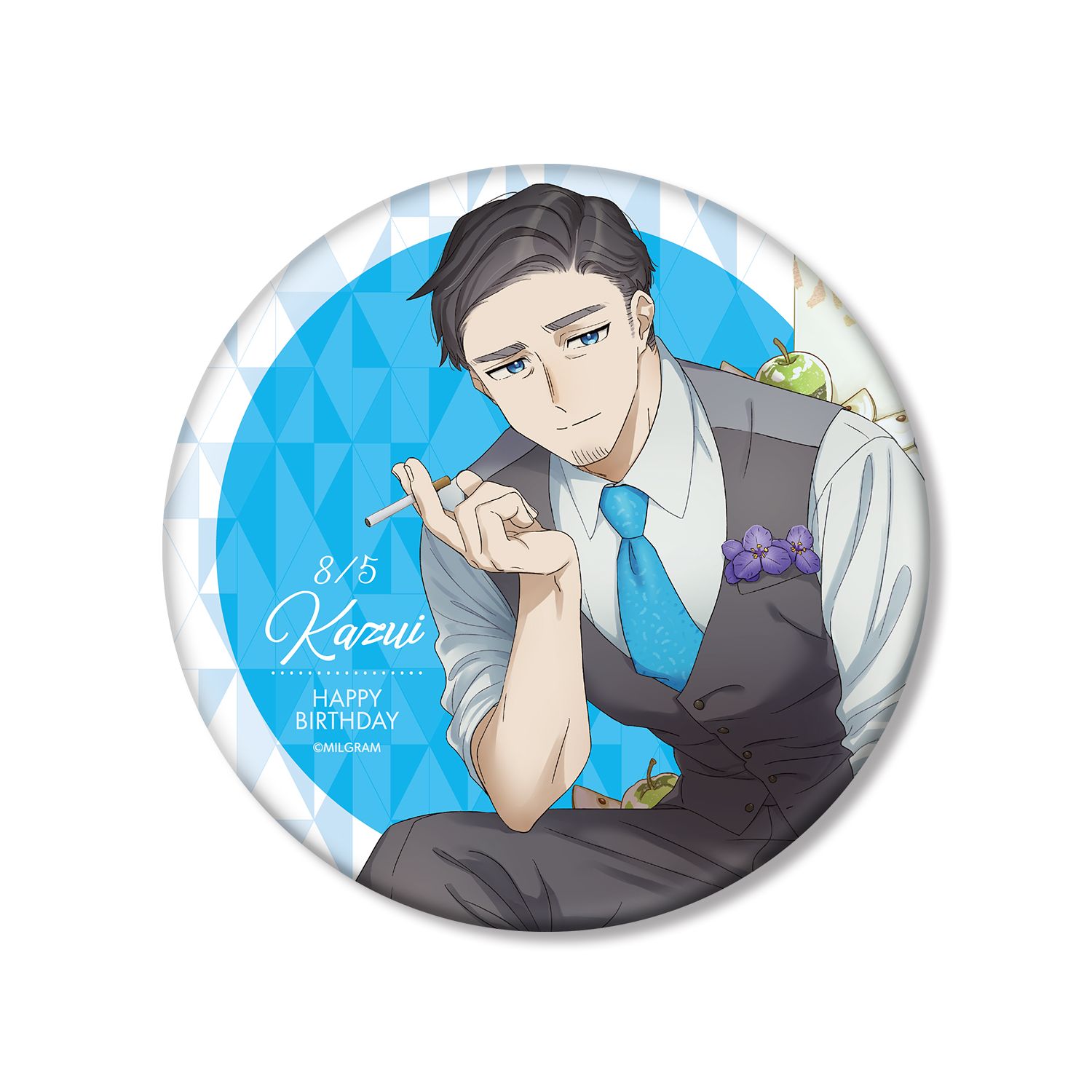 MILGRAM -ミルグラム- 描き下ろしイラスト カズイ バースデーver. BIG缶バッジ - 公式商品画像 | AniSmile