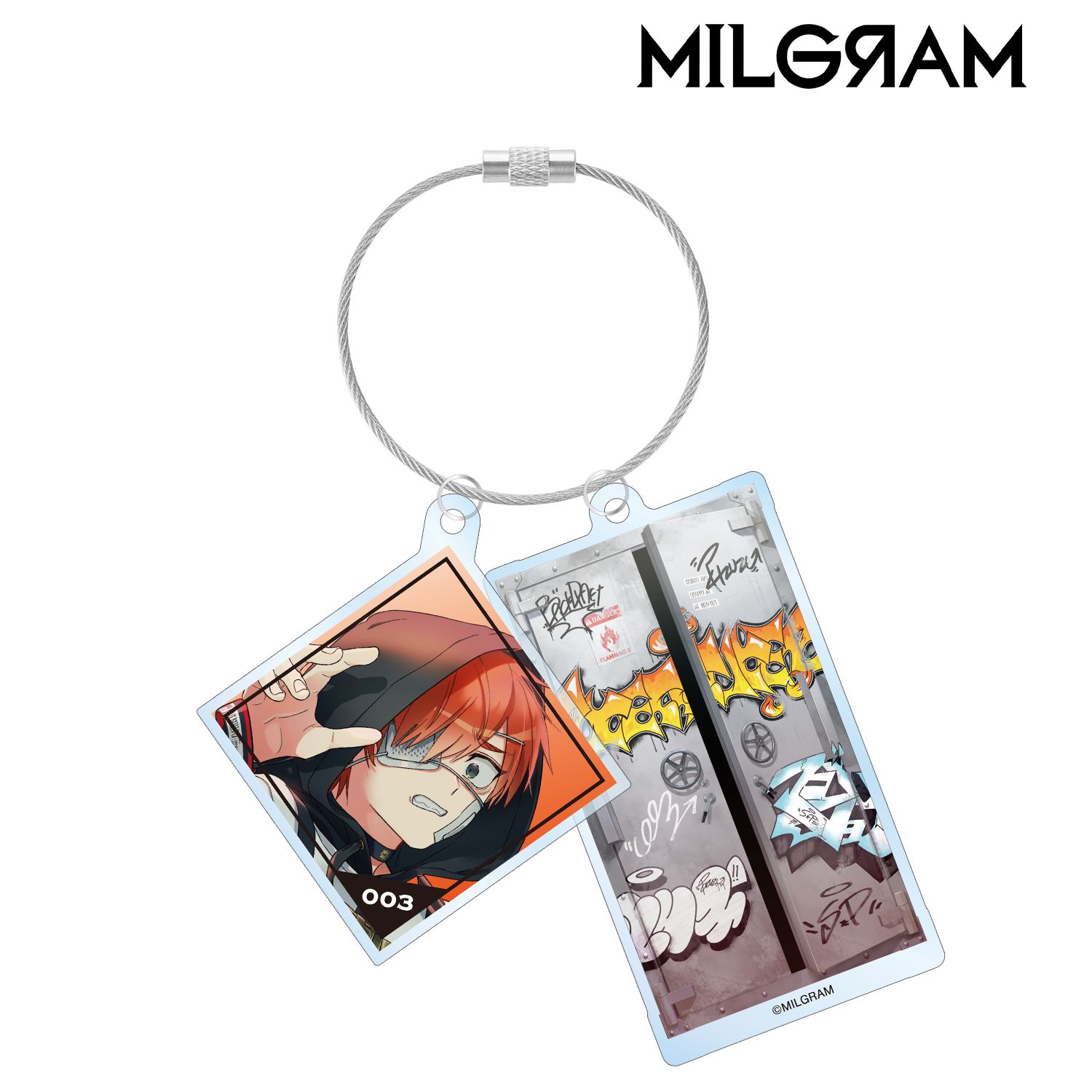 MILGRAM -ミルグラム- フータ『バックドラフト』 ジャケットイラストver. 2連ワイヤーBIGアクリルキーホルダー 画像 2 | AniSmile