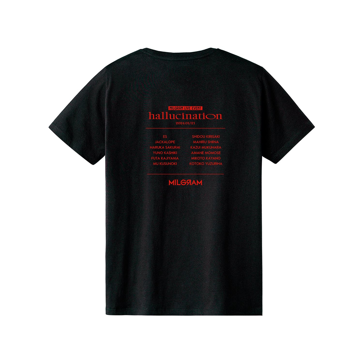 MILGRAM LIVE EVENT「hallucination」 公式Tシャツユニセックス(サイズ/Free) 画像 3 | AniSmile