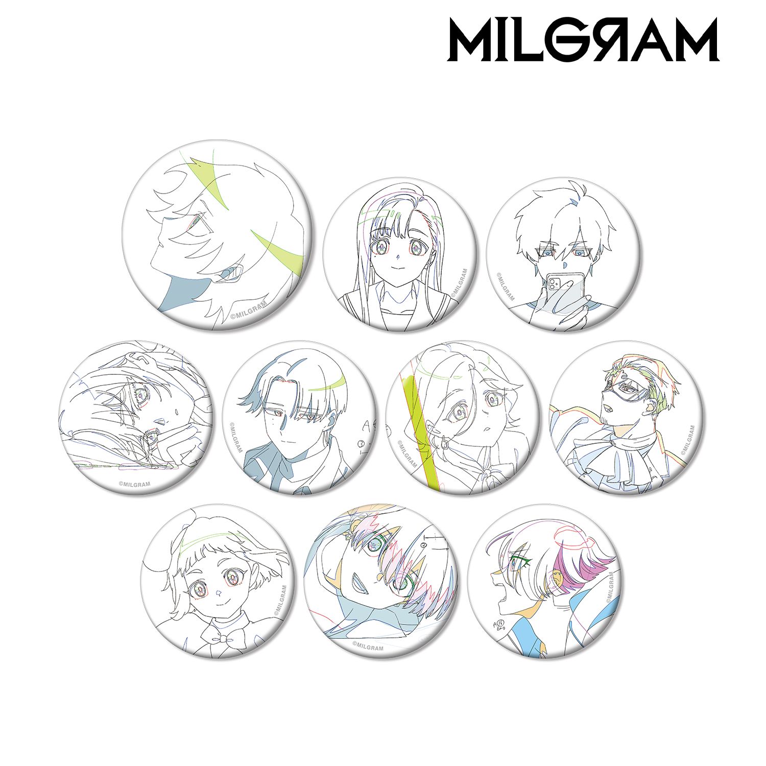 MILGRAM -ミルグラム- トレーディング原画缶バッジ ver.A(単位/単品) - 公式商品画像 | AniSmile