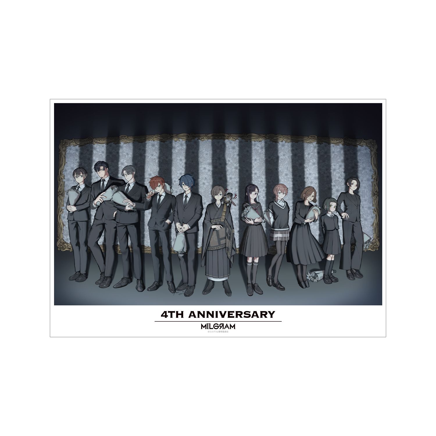 MILGRAM -ミルグラム- 描き下ろし 集合 4th Anniversary ver. A3マット加工ポスター - 公式商品画像 | AniSmile