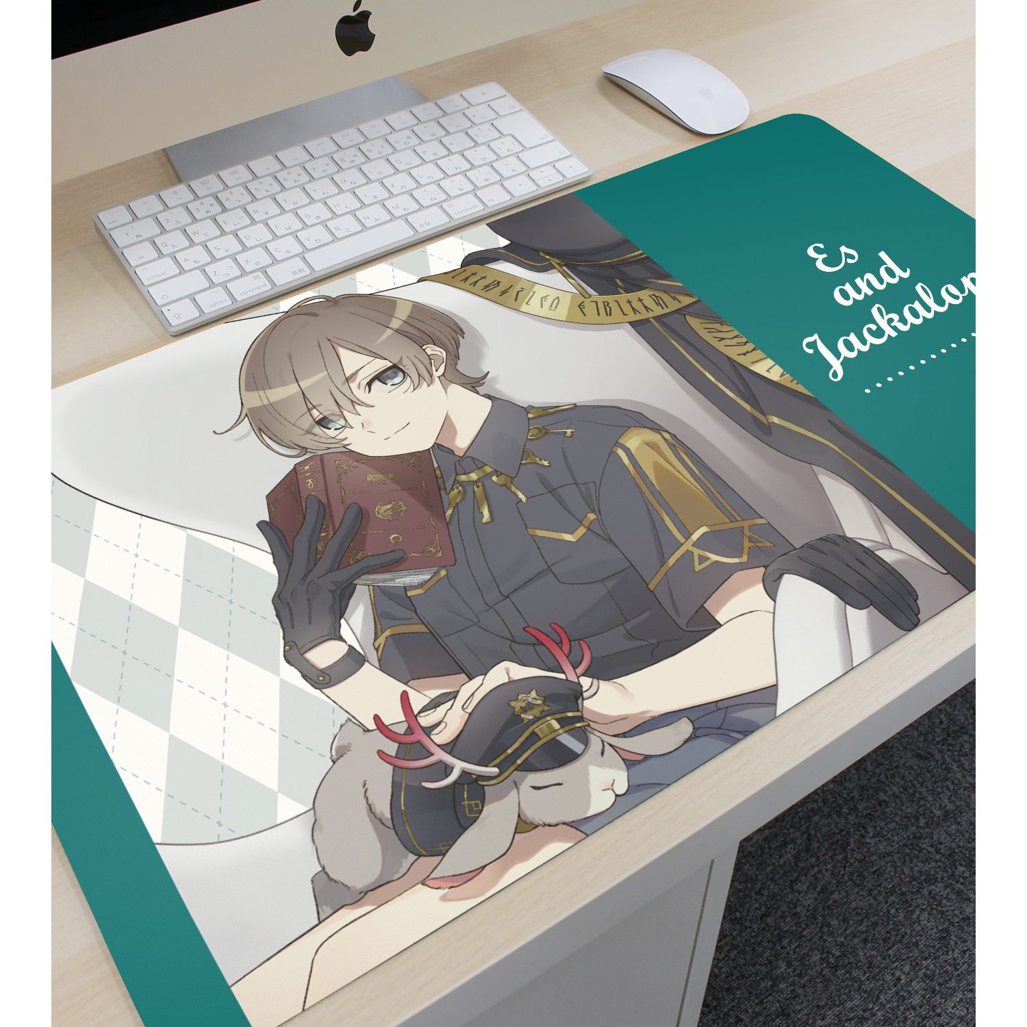 MILGRAM -ミルグラム- 描き下ろし エス&ジャッカロープ 休息中ver. マルチデスクマット 画像 3 | AniSmile