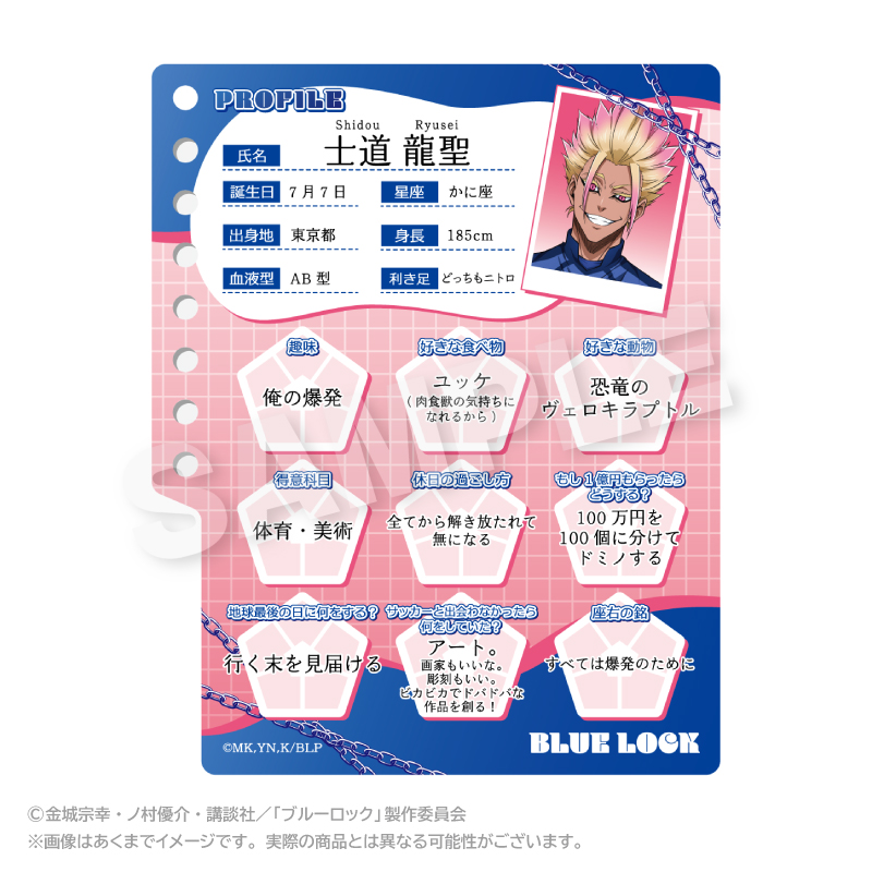 ブルーロック プロフィール帳風キーホルダー 士道 龍聖 - 公式商品画像 | AniSmile