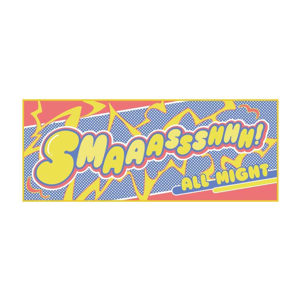 僕のヒーローアカデミア 10周年記念 擬音フェイスタオル オールマイト - 公式商品画像 | AniSmile