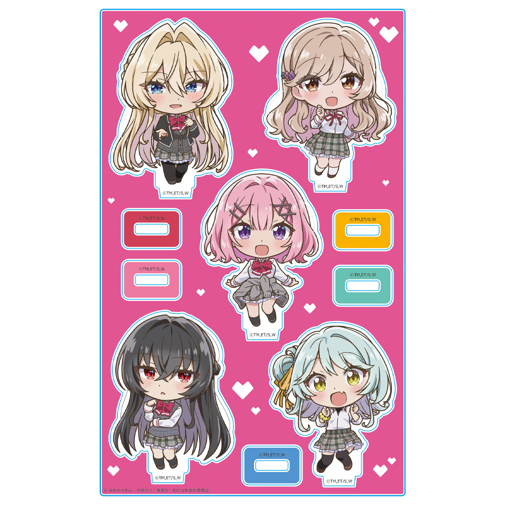 わたしが恋人になれるわけないじゃん、ムリムリ!(※ムリじゃなかった!?) アクリルキャラスタンド れな子&真唯&紫陽花&紗月&香穂 デフォルメキャラ 画像 2 | AniSmile
