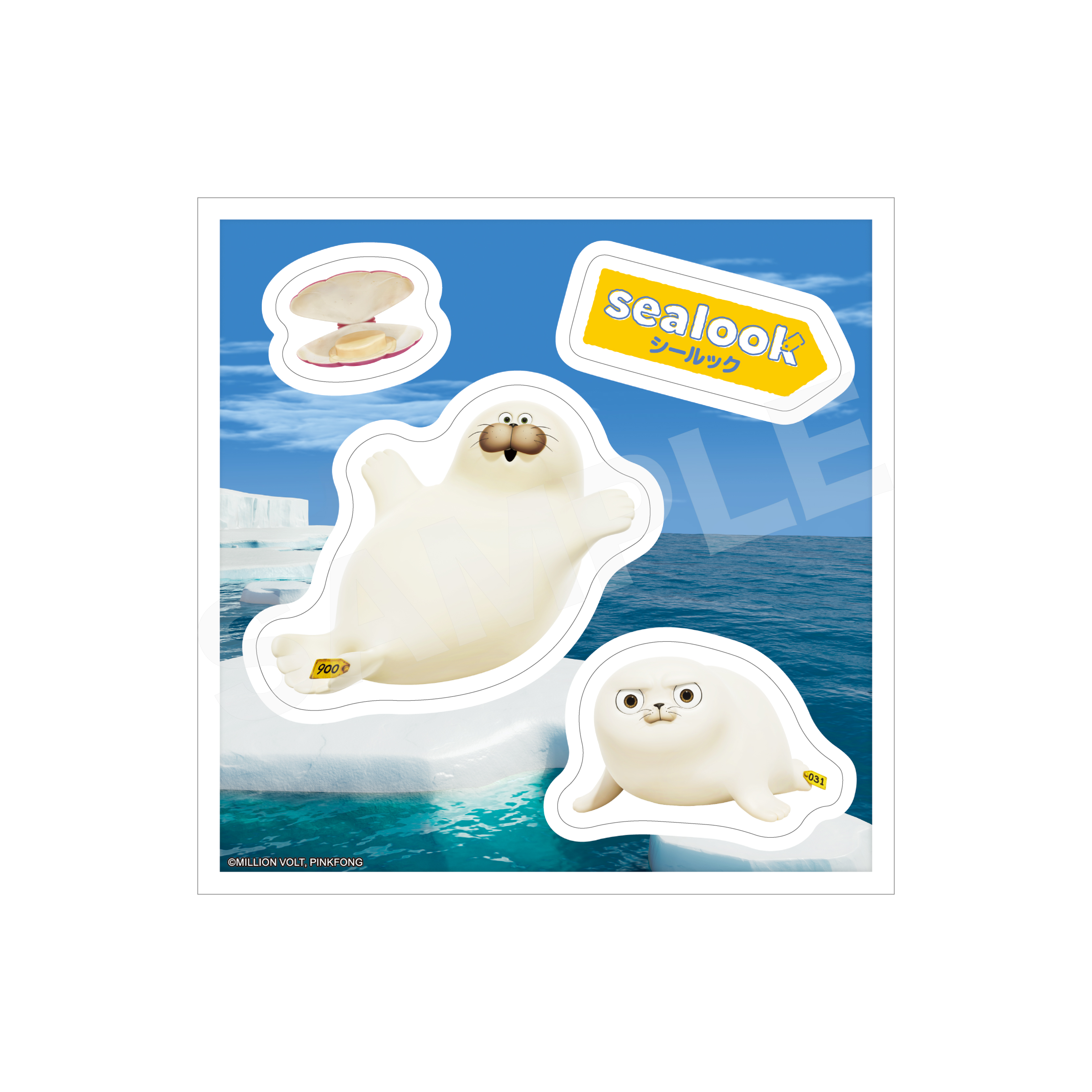 SEALOOK ステッカー /03 ぽっちゃりザラシ・ベイビーザラシ - 公式商品画像 | AniSmile