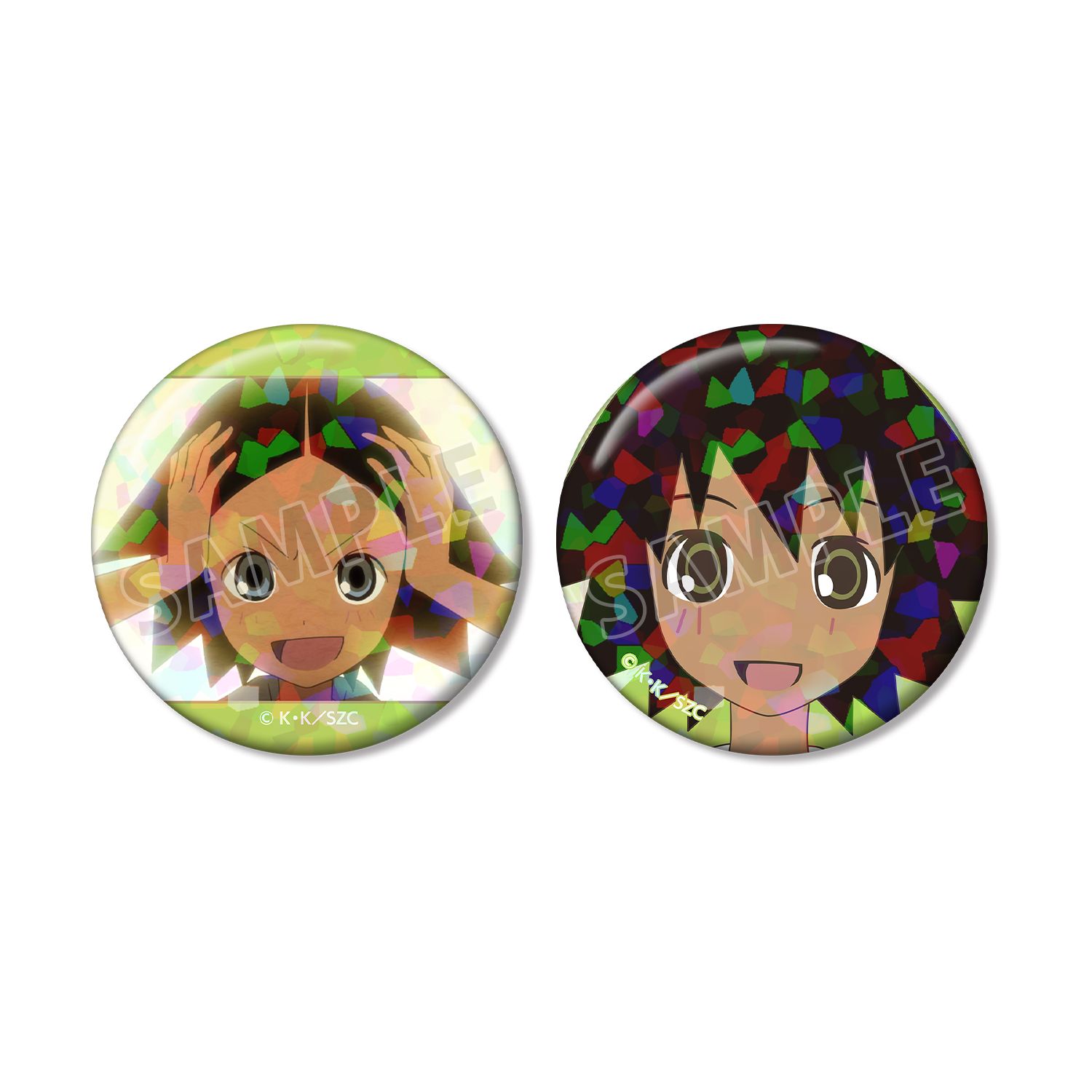 さよなら絶望先生 関内・マリア・太郎 ホログラム缶バッジ2個セット - 公式商品画像 | AniSmile
