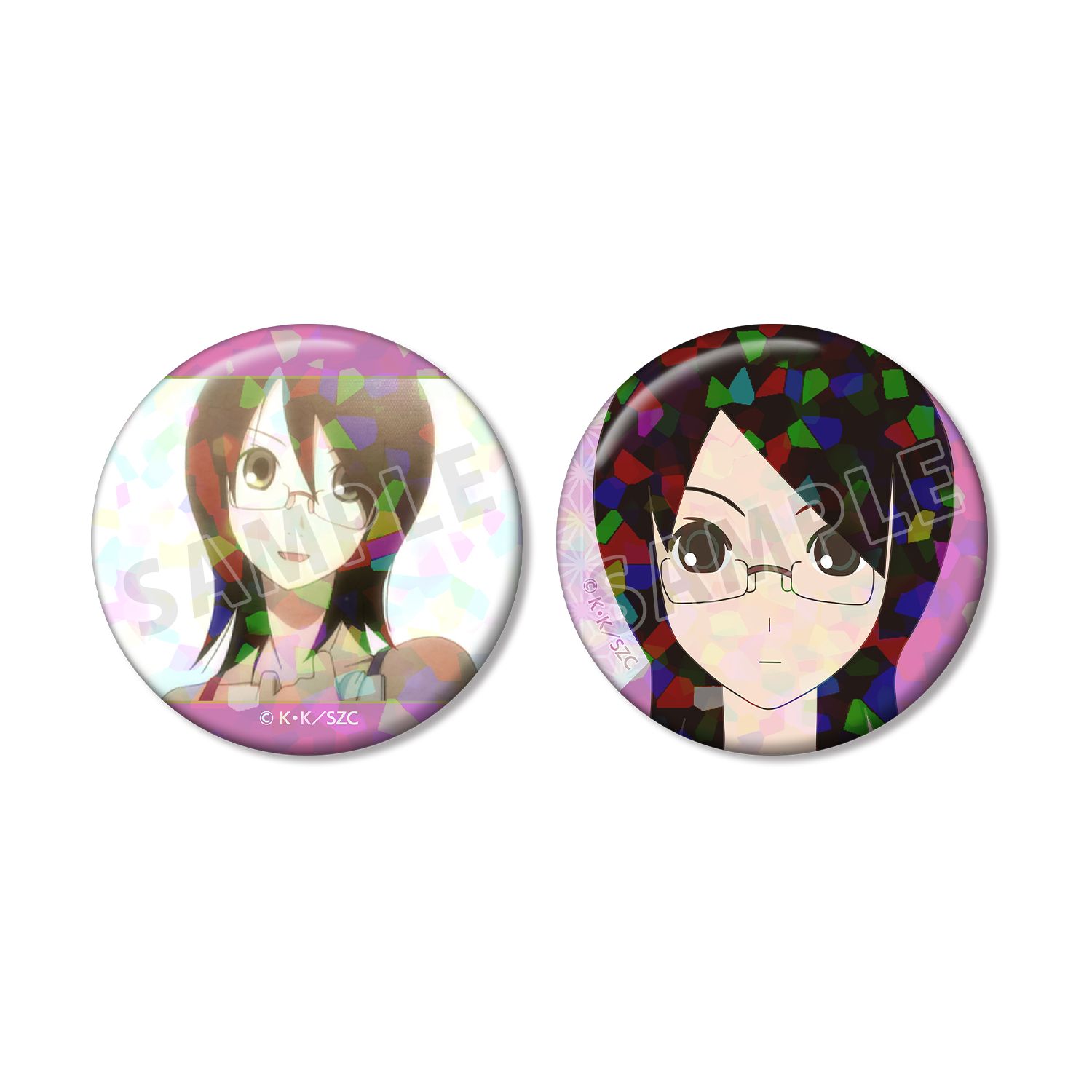 さよなら絶望先生 藤吉 晴美 ホログラム缶バッジ2個セット - 公式商品画像 | AniSmile