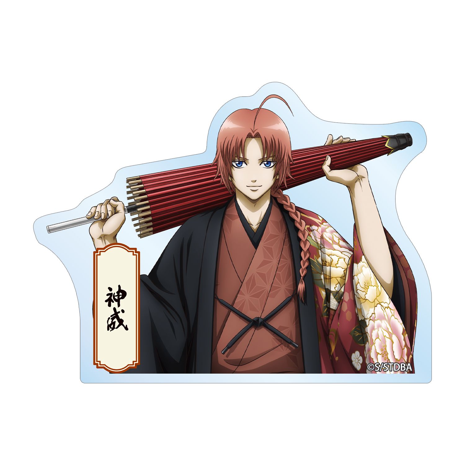 銀魂 描き下ろし 神威 片面花柄和装ver. ダイカットステッカー - 公式商品画像 | AniSmile
