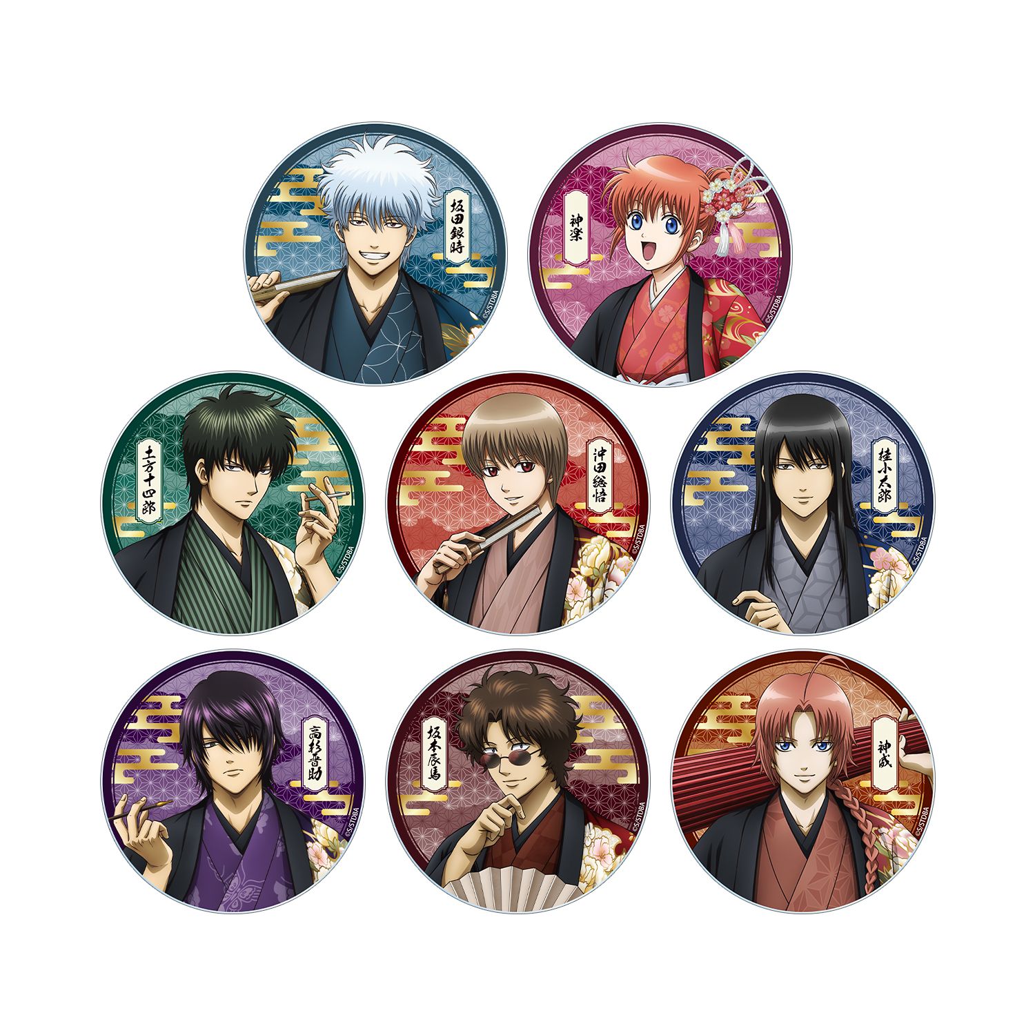 銀魂 描き下ろし 片面花柄和装ver. トレーディングアクリルコースター(単位/単品) - 公式商品画像 | AniSmile