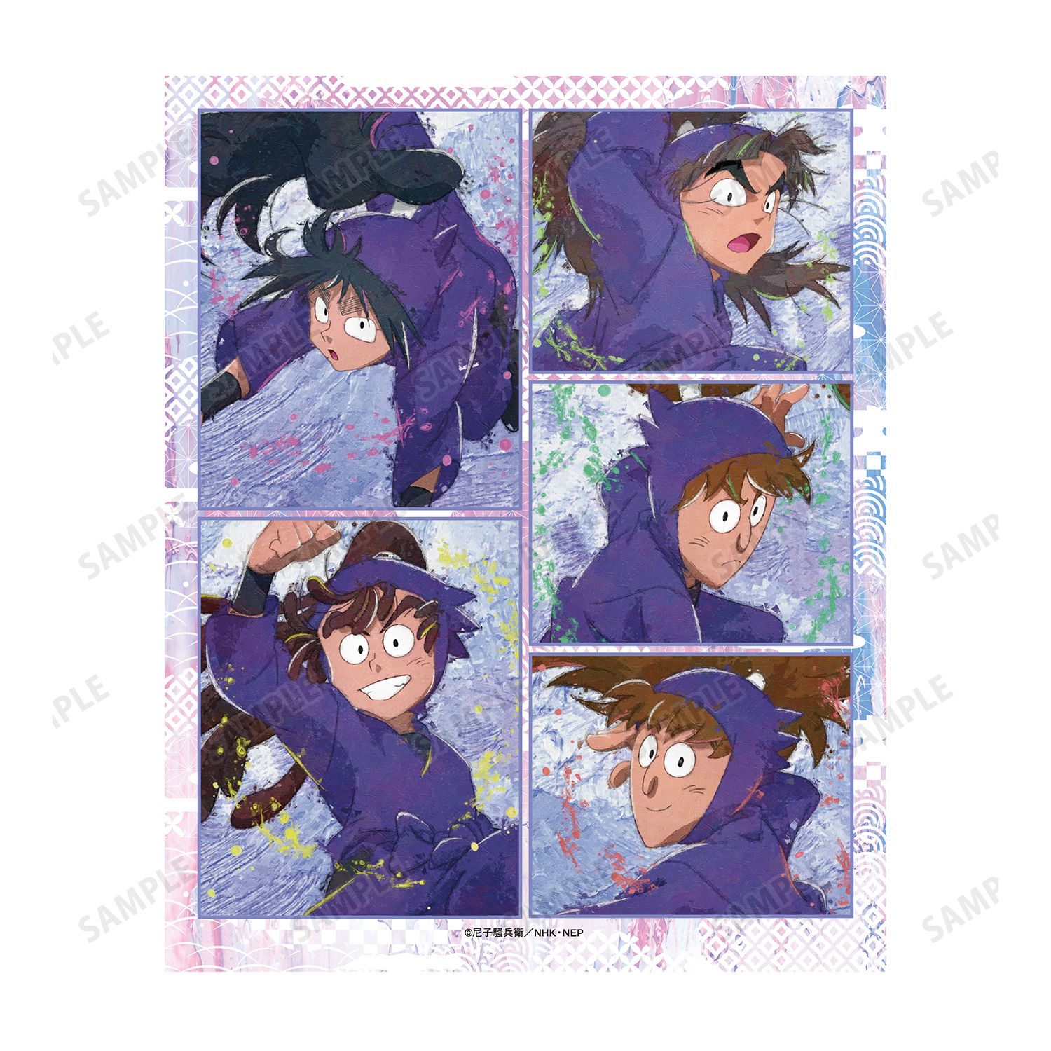 忍たま乱太郎 五年生集合 grunge CANVAS キャンバスボード 画像 3 | AniSmile