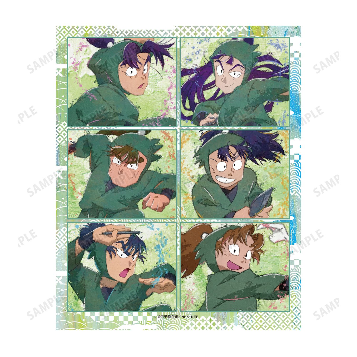 忍たま乱太郎 六年生集合 grunge CANVAS キャンバスボード 画像 3 | AniSmile