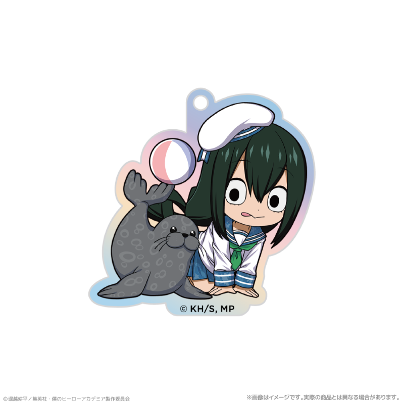 アニメ『僕のヒーローアカデミア』 オーロラアクリルキーホルダー_蛙吹梅雨 海の生きものたちと一緒にPLUS ULTRA - 公式商品画像 | AniSmile