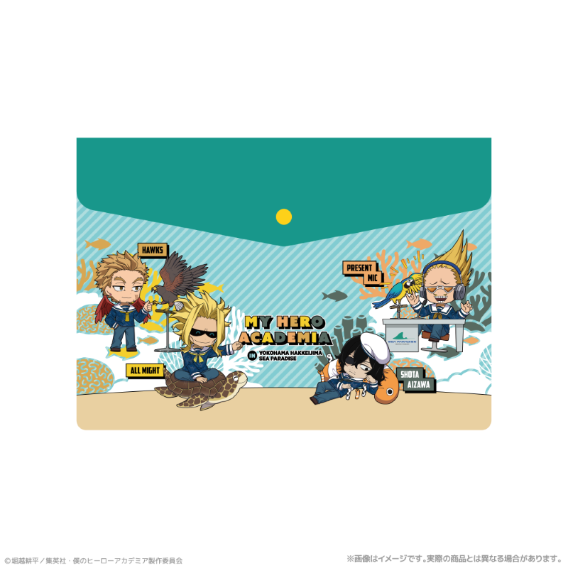 アニメ『僕のヒーローアカデミア』 エンベロープケース_オールマイト&相澤消太&プレゼント・マイク&ホークス 海の生きものたちと一緒にPLUS ULTRA - 公式商品画像 | AniSmile