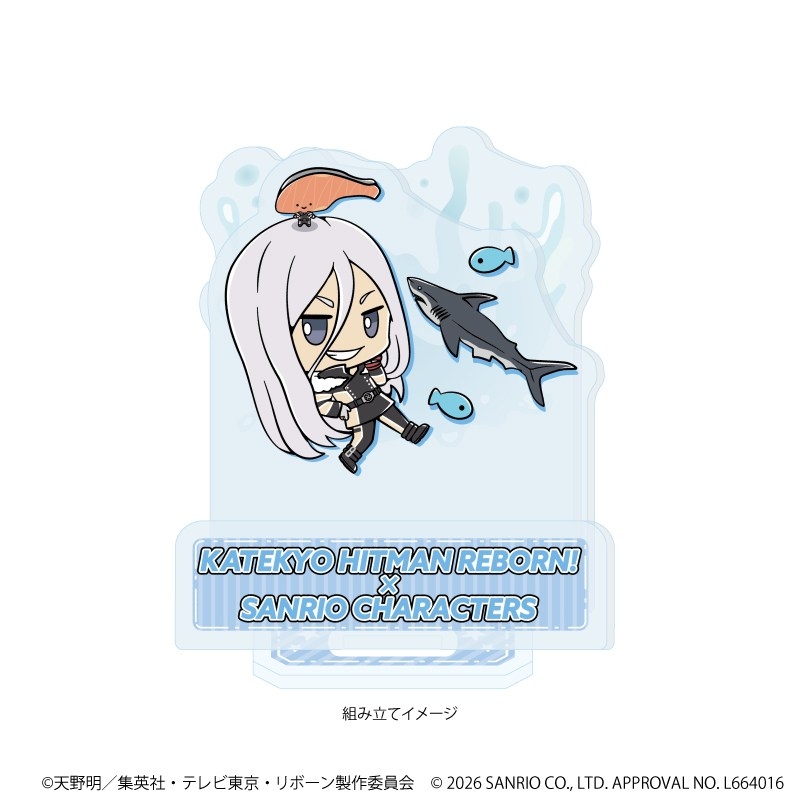 アクリルスタンドプレート「家庭教師ヒットマンREBORN!×SANRIO CHARACTERS」08/スクアーロ×KIRIMIちゃん.(コラボイラスト) 画像 2 | AniSmile