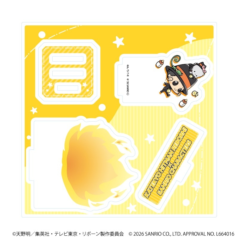 アクリルスタンドプレート「家庭教師ヒットマンREBORN!×SANRIO CHARACTERS」01/リボーン×ニャニィニュニェニョン(コラボイラスト) - 公式商品画像 | AniSmile