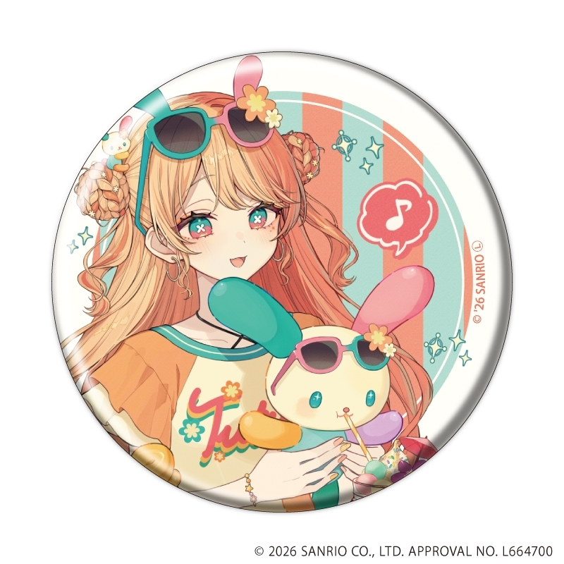 缶バッジ「赤倉×サンリオキャラクターズ」06/ブラインド(全6種)(コラボイラスト) 画像 2 | AniSmile