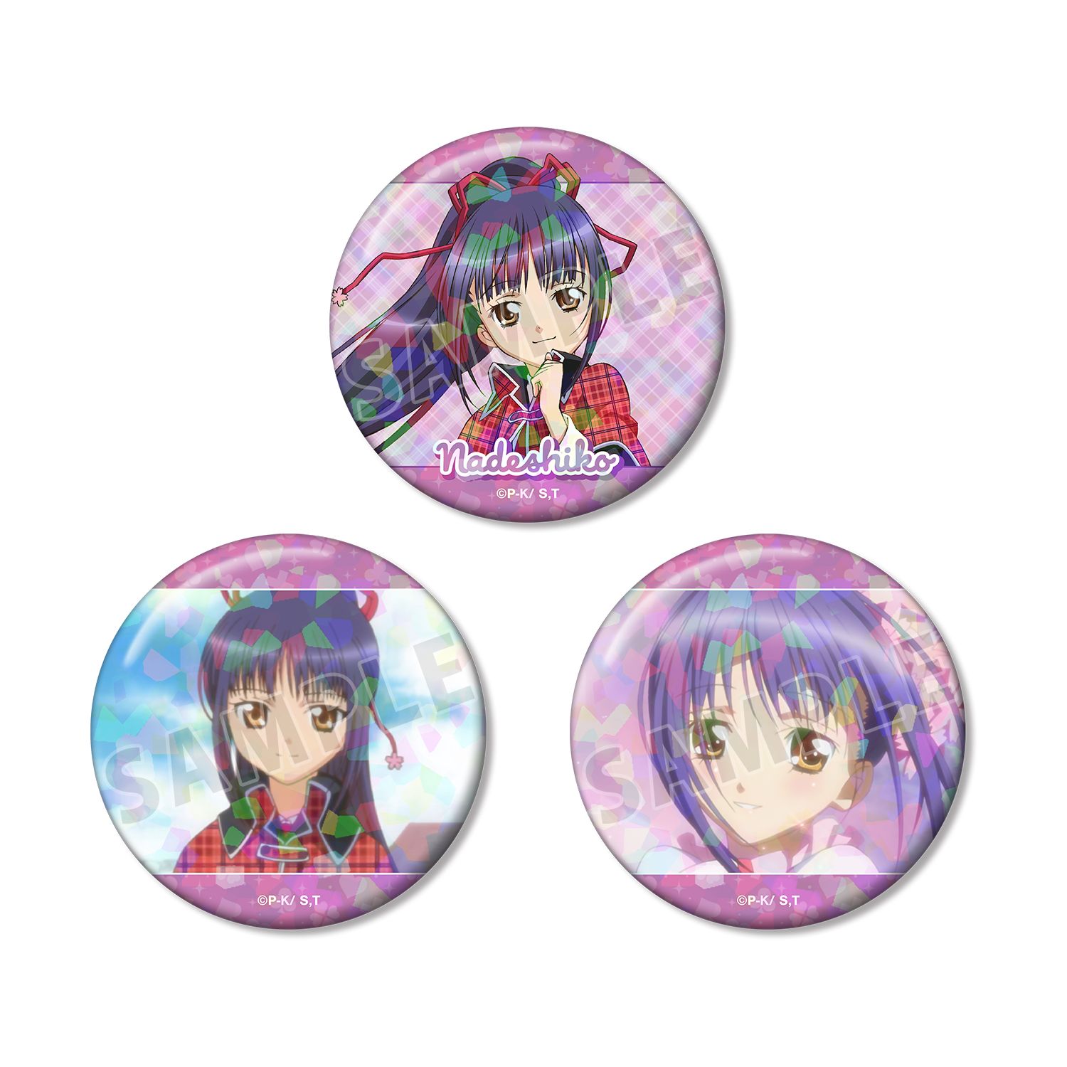 TVアニメ『しゅごキャラ!』 藤咲 なでしこ ホログラム缶バッジ3個セット - 公式商品画像 | AniSmile