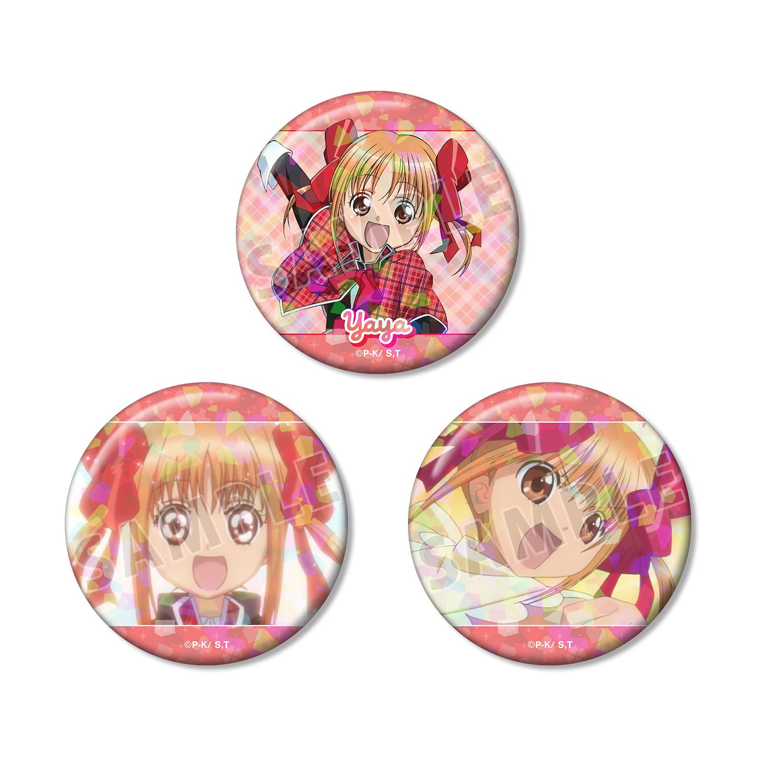 TVアニメ『しゅごキャラ!』 結木 やや ホログラム缶バッジ3個セット - 公式商品画像 | AniSmile