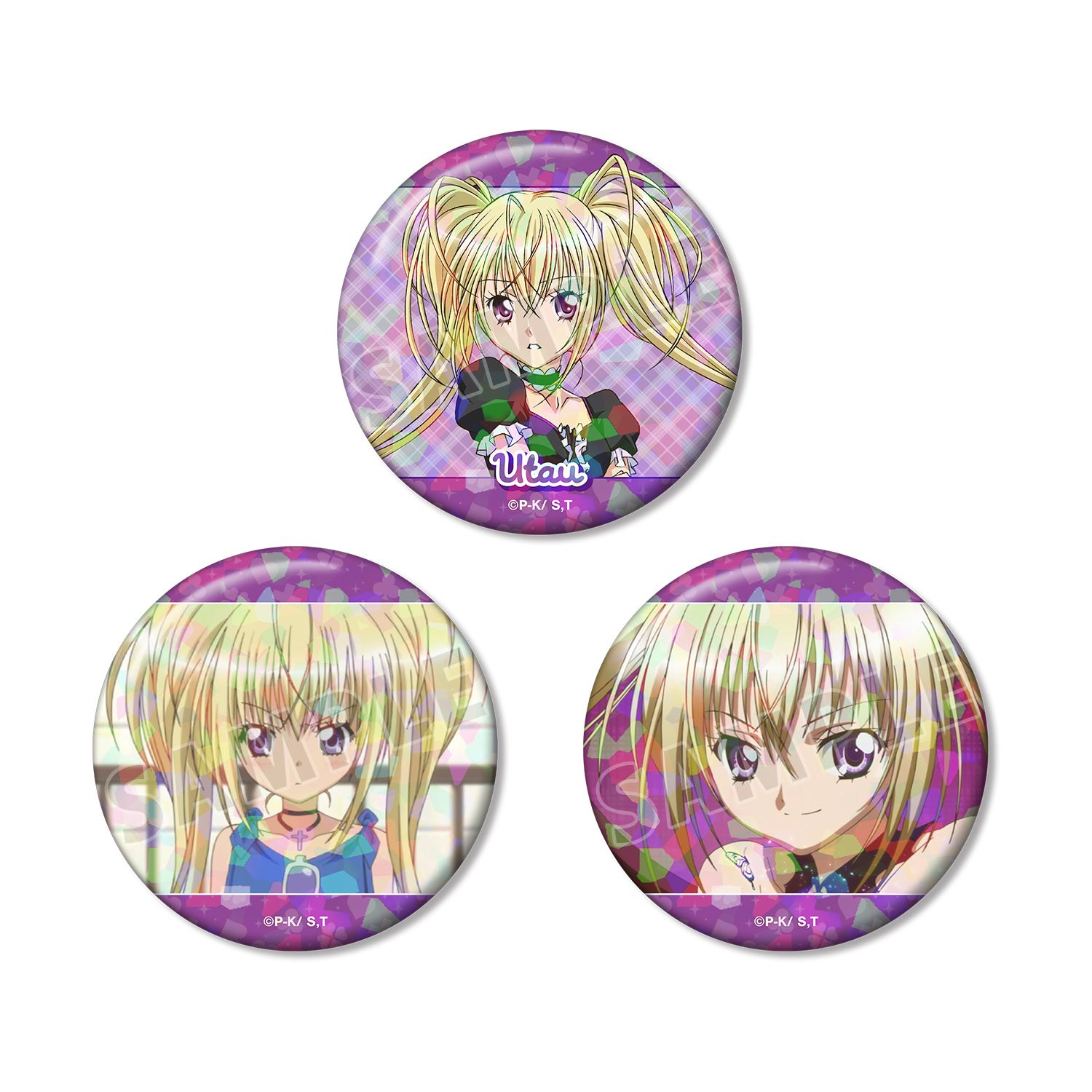 TVアニメ『しゅごキャラ!』 ほしな 歌唄 ホログラム缶バッジ3個セット - 公式商品画像 | AniSmile