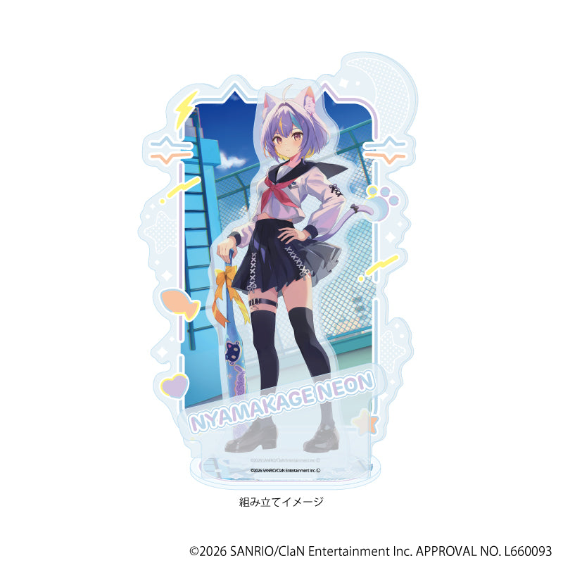 プレミアムアクリルジオラマプレート「にゃんたじあ!」06/若魔影ネオン 2026誕生日ver.(公式イラスト) 画像 2 | AniSmile