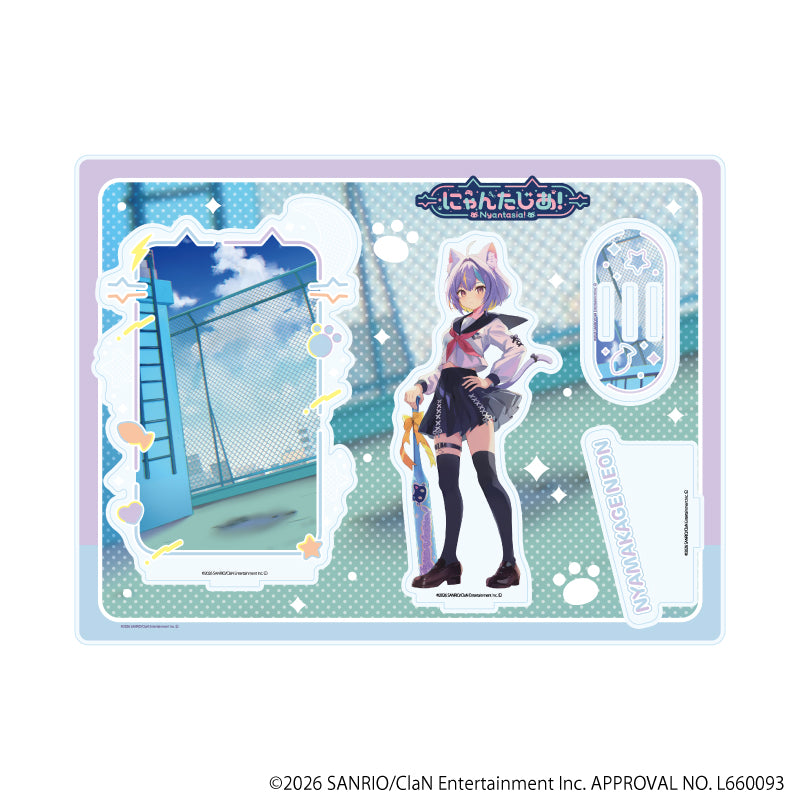 アクリルキーホルダー&缶バッジセット「にゃんたじあ!」09/若魔影ネオン 2026誕生日ver.(公式イラスト) 画像 2 | AniSmile