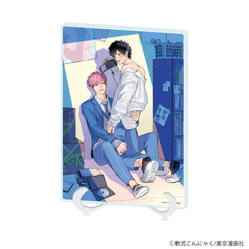 アクリルアートボード(A5サイズ)「軟式こんにゃく先生」01/「箱推しBLフェア~アイドルたちとのカフェタイム~」(公式イラスト) - 公式商品画像 | AniSmile