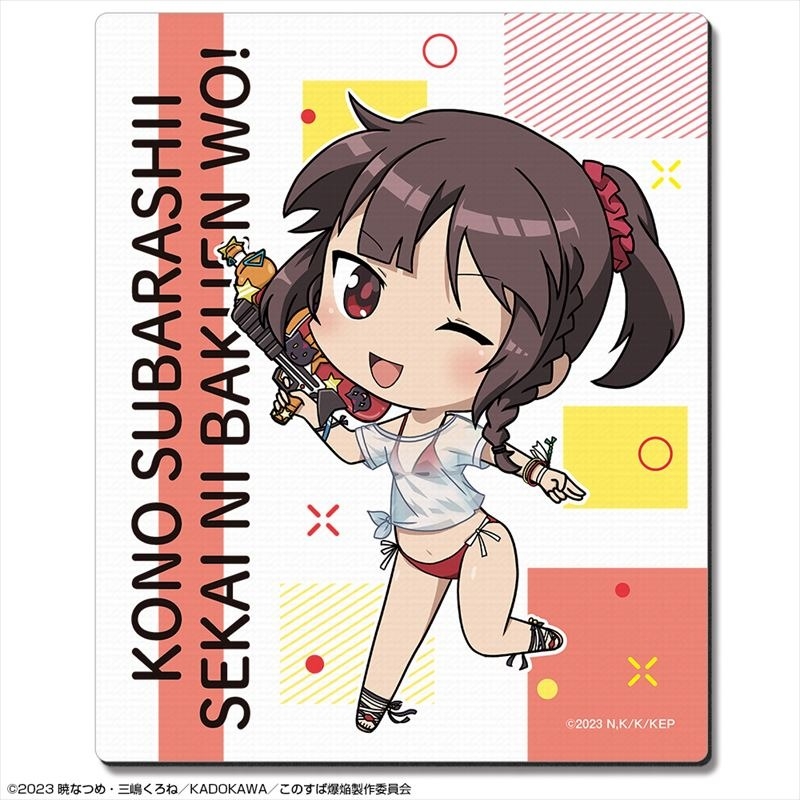 この素晴らしい世界に爆焔を! ラバーマウスパッド デザイン03(めぐみん/ちびキャラTシャツ水着Ver.) - AniSmile