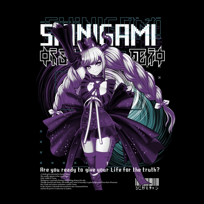 超探偵事件簿 レインコード 死に神ちゃん Tシャツ/BLACK-XL 画像 2 | AniSmile