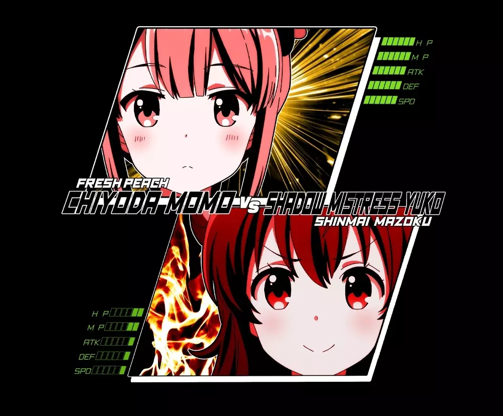 まちカドまぞく 光vs闇 Tシャツ/BLACK-XL 画像 2 | AniSmile
