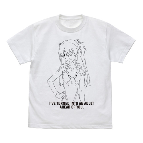 エヴァンゲリオン 式波・アスカ・ラングレー ラインアート Tシャツ/WHITE-XL 画像 2 | AniSmile