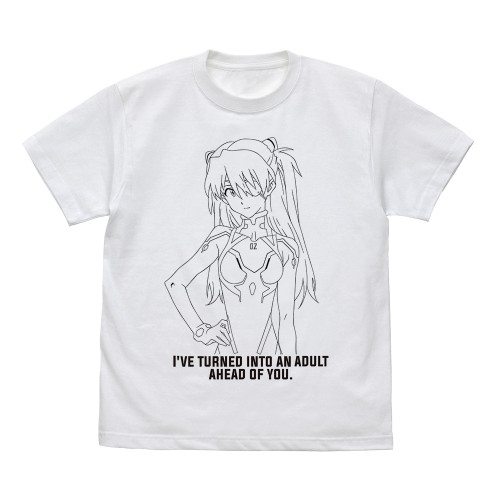 エヴァンゲリオン 式波・アスカ・ラングレー ラインアート Tシャツ/WHITE-S 画像 2 | AniSmile