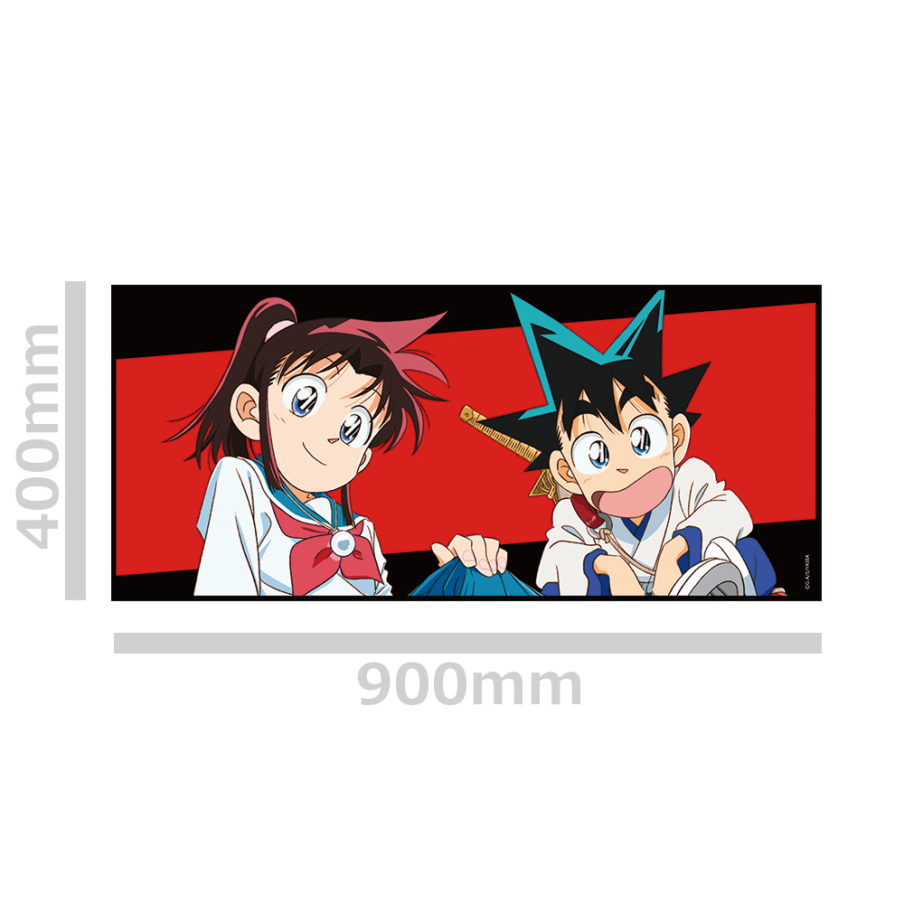 真・侍伝 YAIBA 缶バッジ付キャラクター大判タオル 刃&さやか 画像 3 | AniSmile