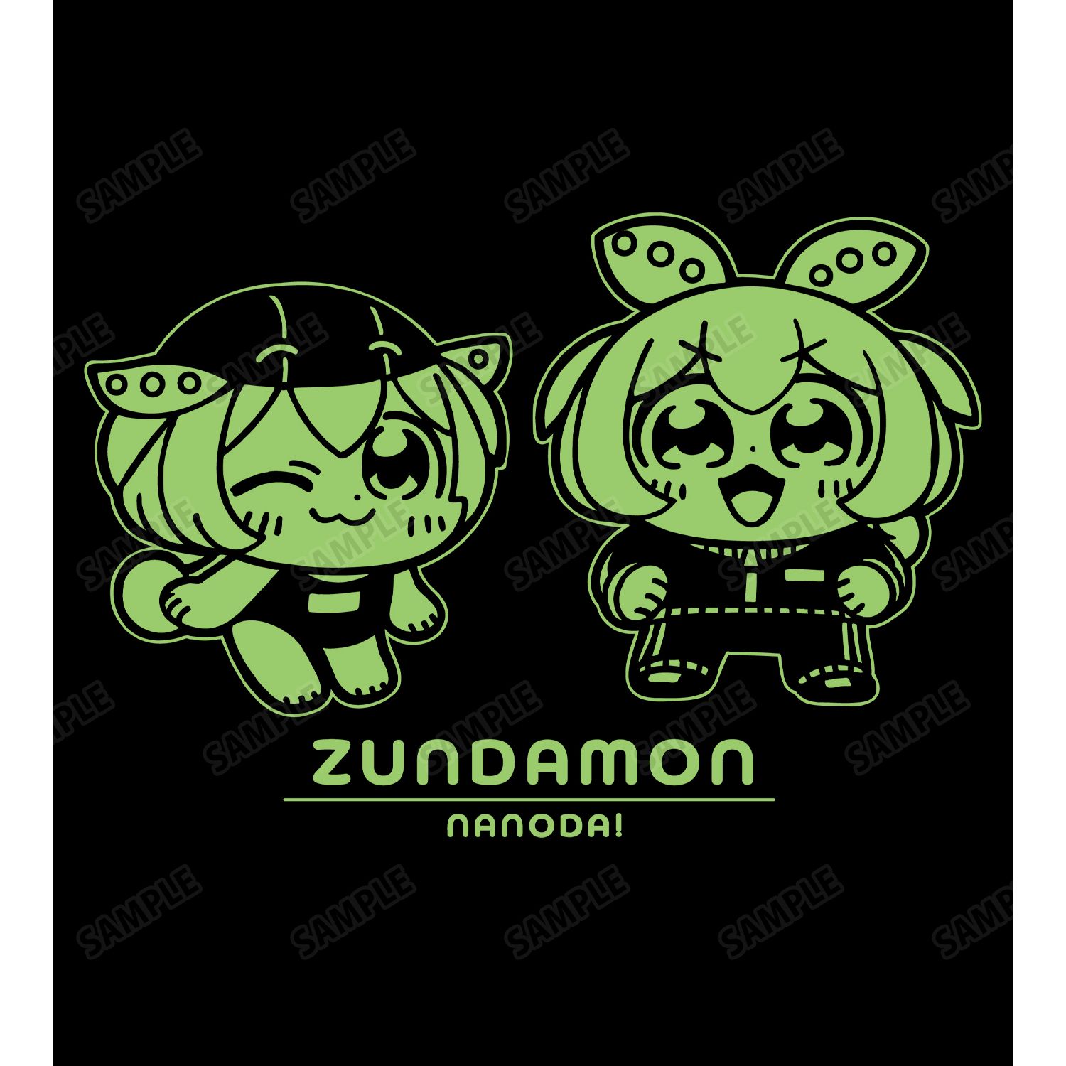 大川ぶくぶさんイラスト スクール水着ずんだもん&ジャージずんだもん スクールver. BIGジップトートバッグ 画像 6 | AniSmile