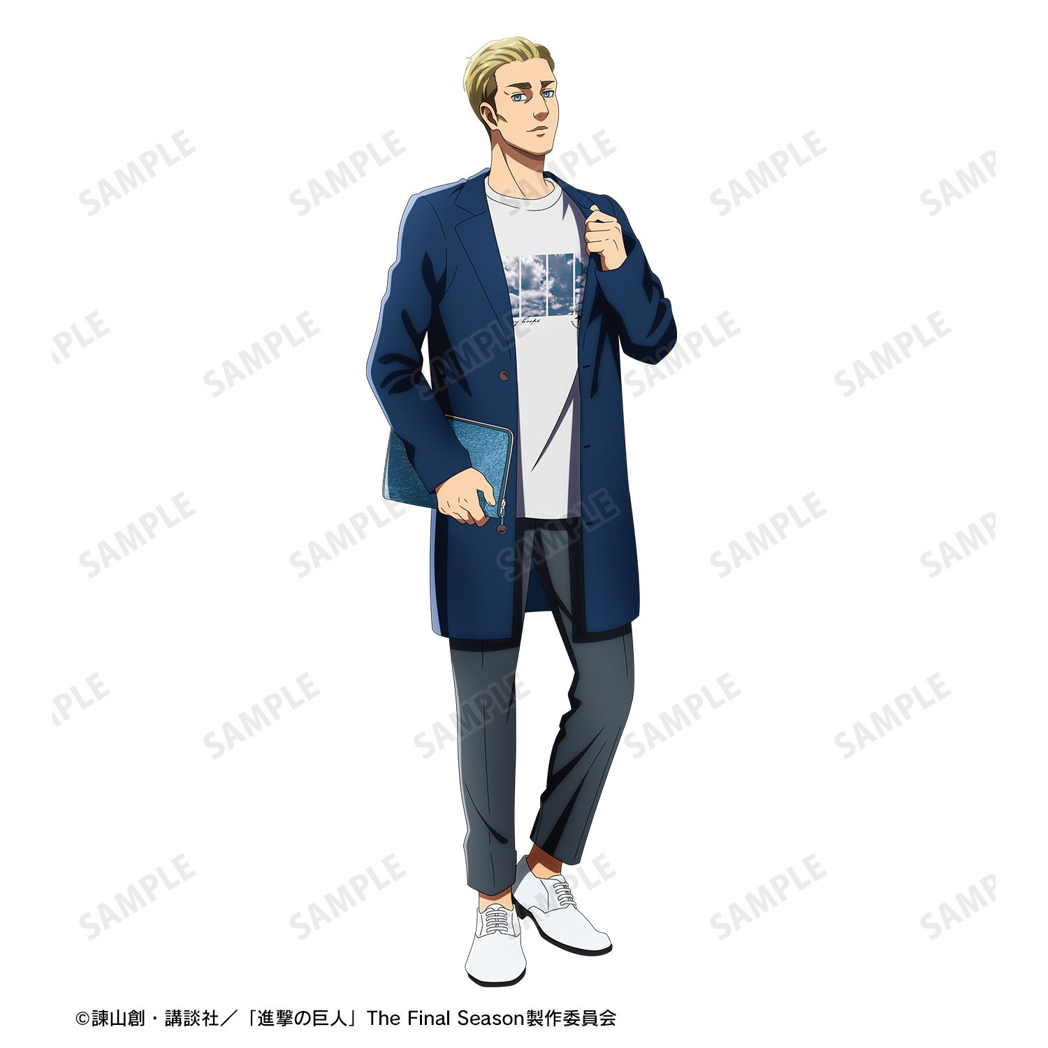 TVアニメ『進撃の巨人』 描き下ろし エルヴィン シミラールックver. 第2弾 着用BIGシルエットTシャツユニセックス(サイズ/S) 画像 6 | AniSmile