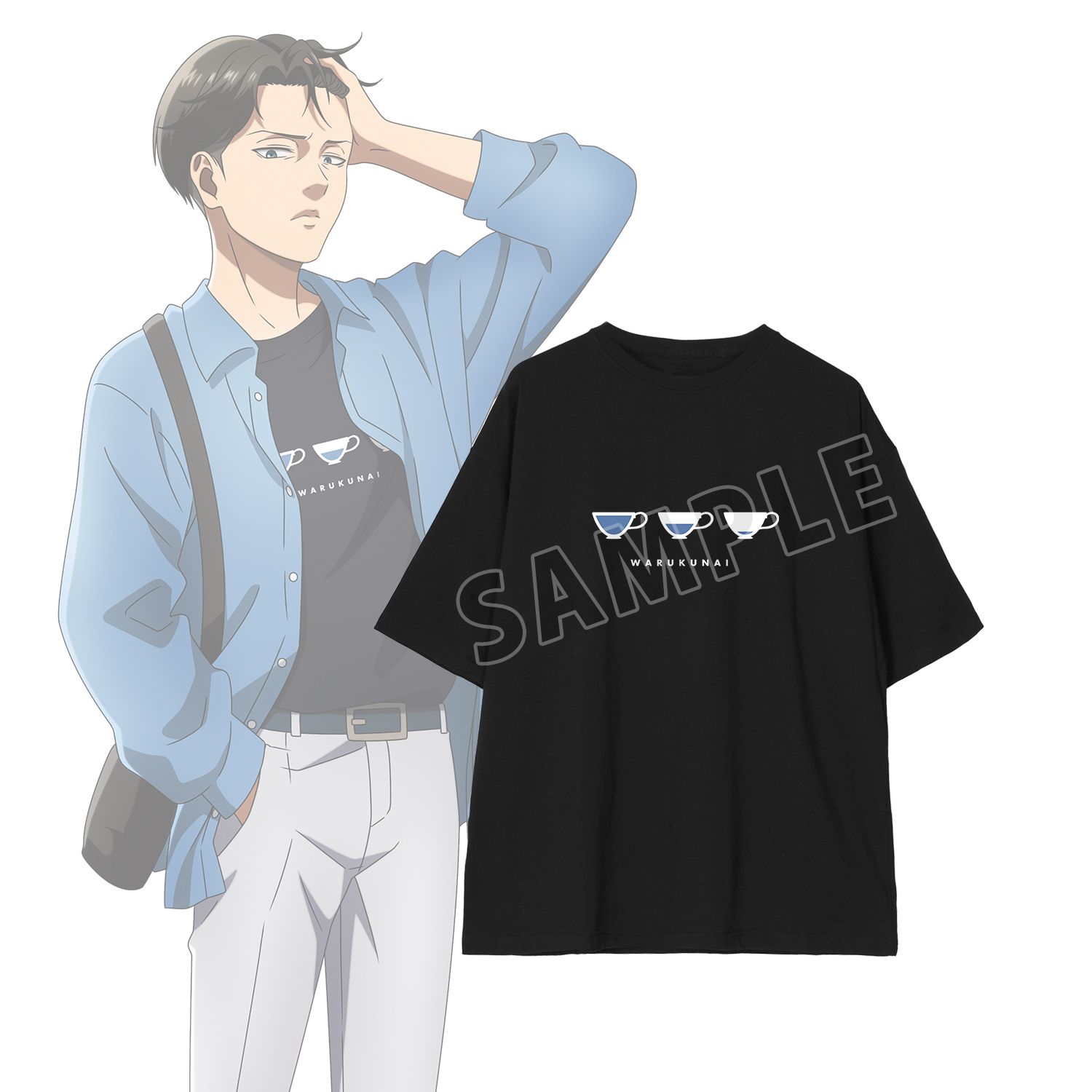 TVアニメ『進撃の巨人』 描き下ろし リヴァイ シミラールックver. 第2弾 着用BIGシルエットTシャツユニセックス(サイズ/M) - 公式商品画像 | AniSmile