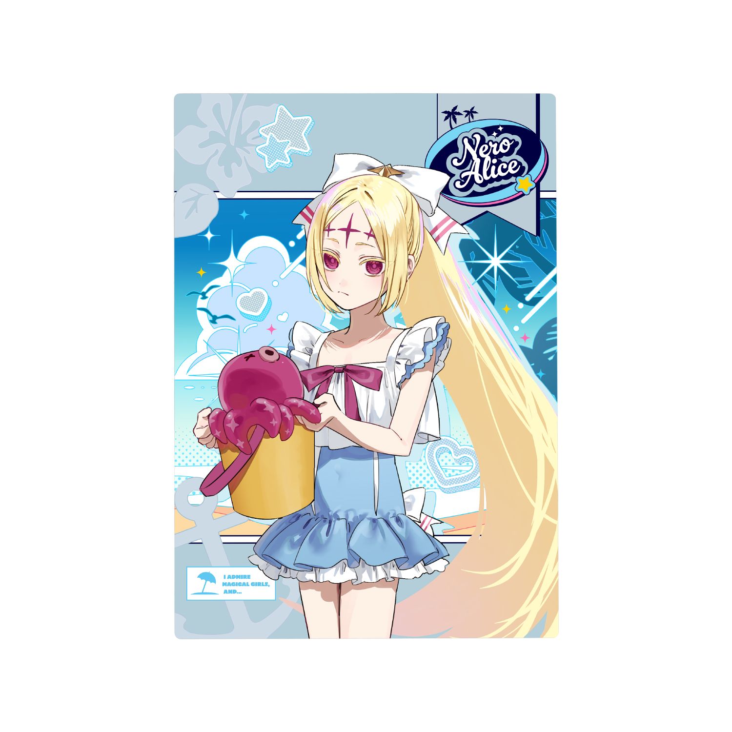 TVアニメ「魔法少女にあこがれて」 千種みのりさんイラスト ネロアリス 水着ver. B6メタルアートパネル - 公式商品画像 | AniSmile