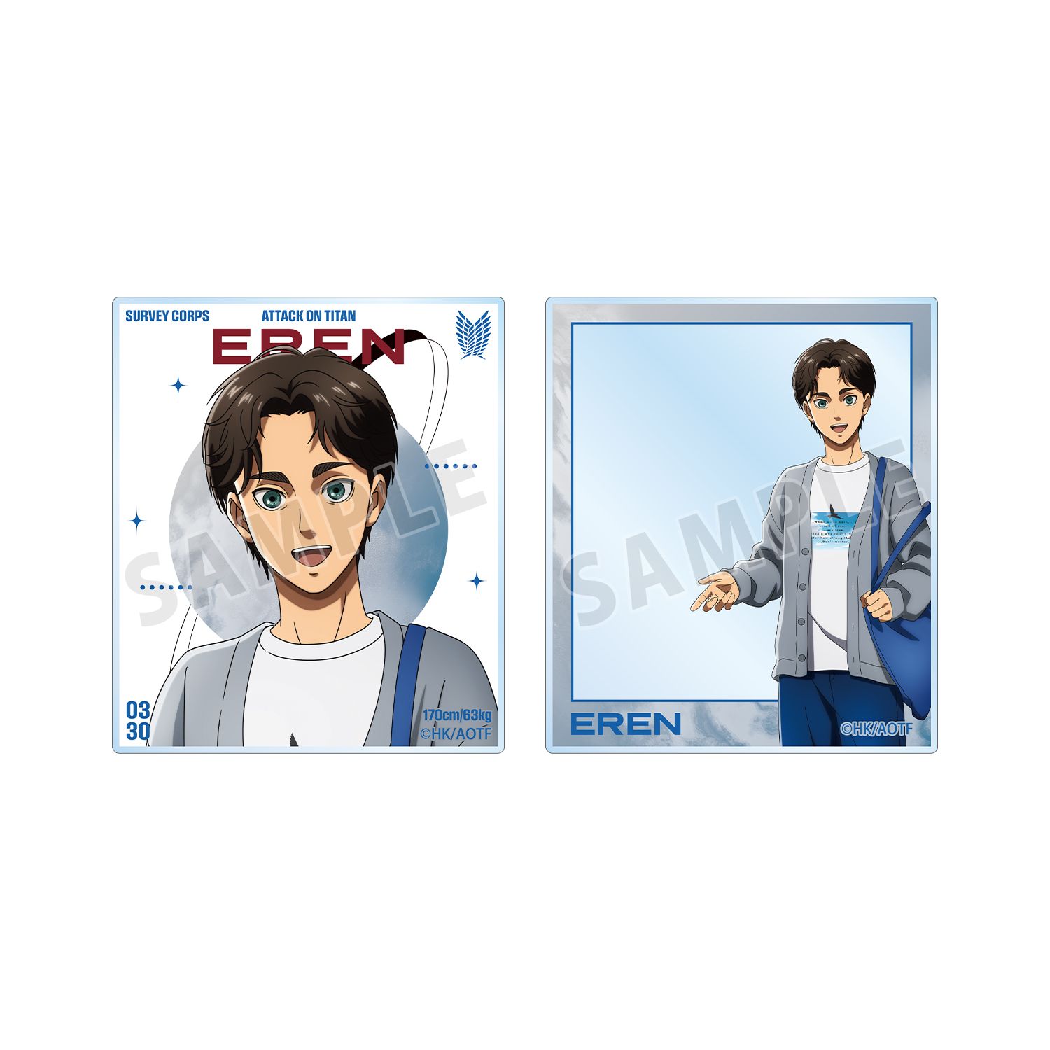 TVアニメ『進撃の巨人』 描き下ろし エレン シミラールックver. 第2弾 アクリルカード2枚セット - 公式商品画像 | AniSmile