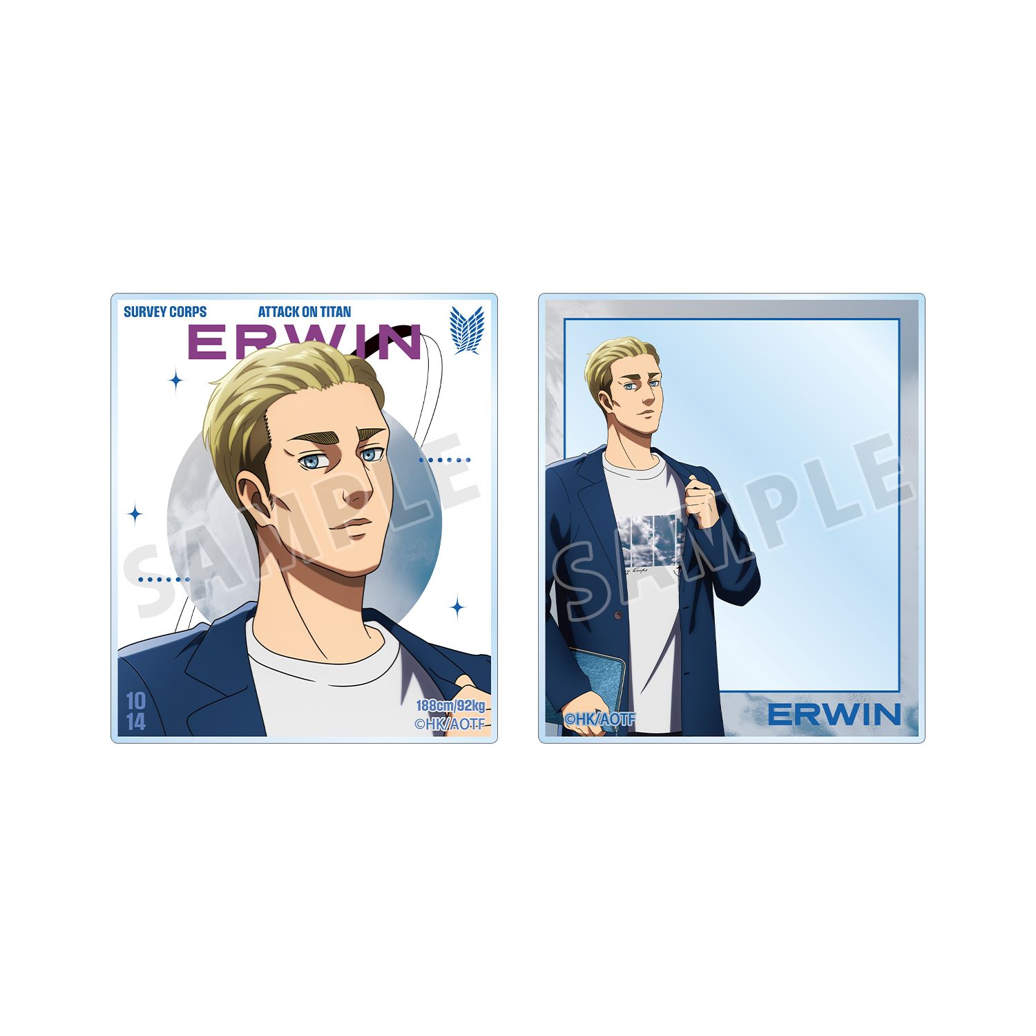 TVアニメ『進撃の巨人』 描き下ろし エルヴィン シミラールックver. 第2弾 アクリルカード2枚セット - 公式商品画像 | AniSmile