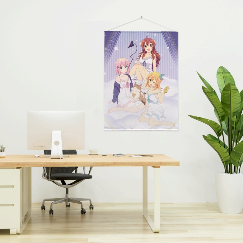 まちカドまぞく 2丁目 描き下ろし 優子・桃・ミカン 100cmタペストリー お泊りVer. 画像 3 | AniSmile