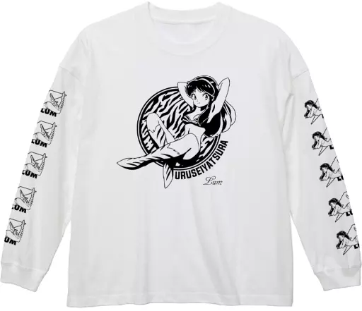 TVアニメ『うる星やつら』 ラム ビッグシルエットロングスリーブTシャツ/WHITE-XL - 公式商品画像 | AniSmile