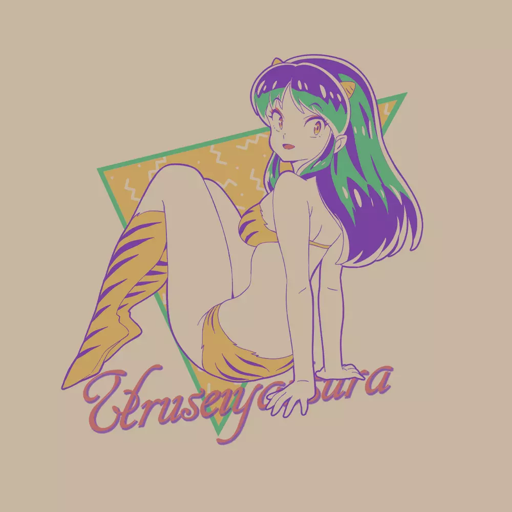 うる星やつら ラム レトロポップ Tシャツ/LIGHT BEIGE-M 画像 2 | AniSmile
