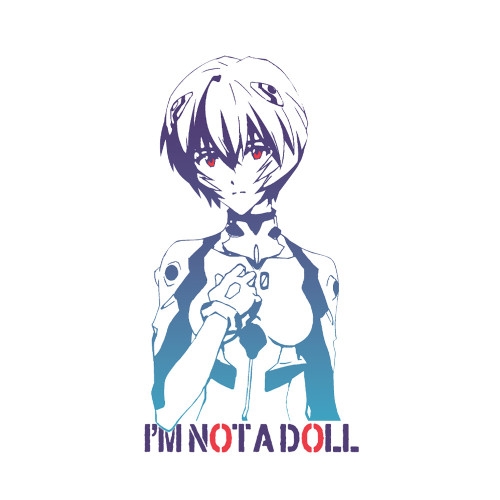 エヴァンゲリオン 綾波レイ グラデーション Tシャツ/WHITE-XL 画像 3 | AniSmile