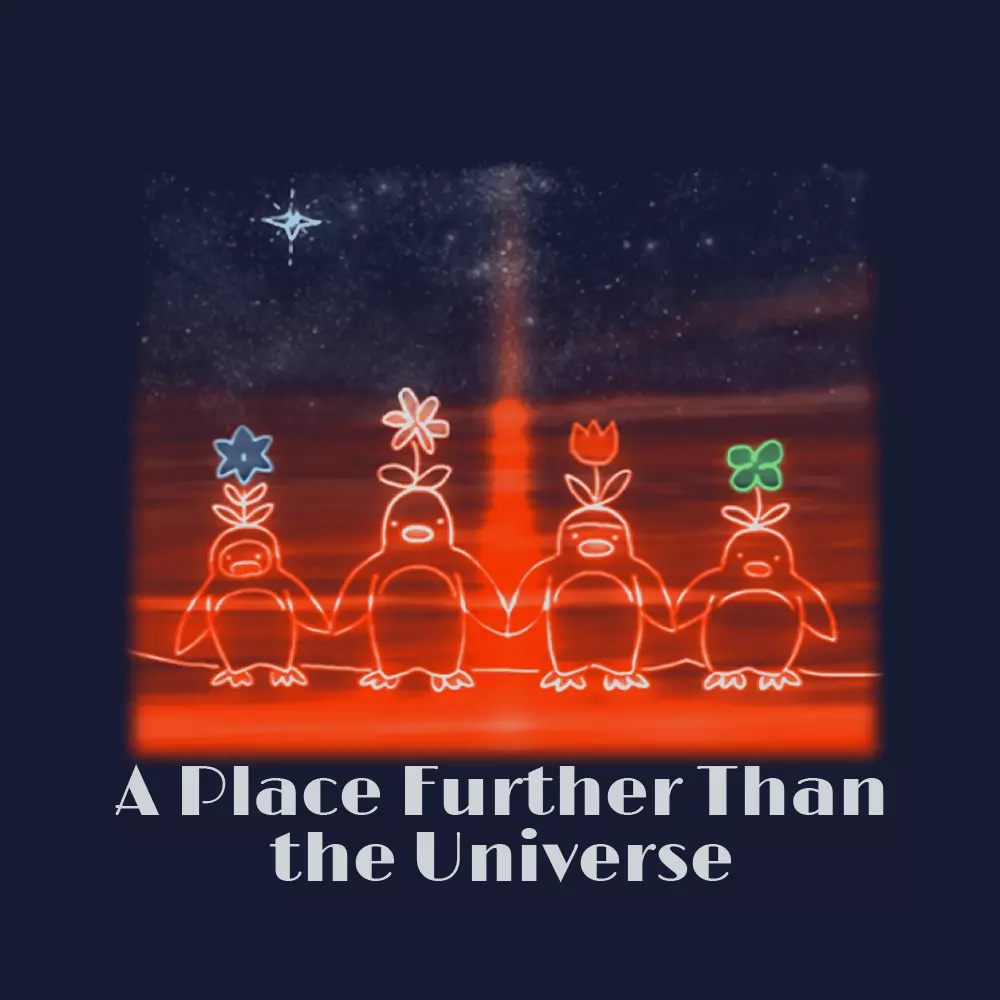 宇宙よりも遠い場所 ペンギン Tシャツ/NAVY-XL Image 2 | AniSmile