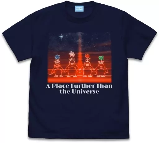 宇宙よりも遠い場所 ペンギン Tシャツ/NAVY-L - 官方商品图片 | AniSmile