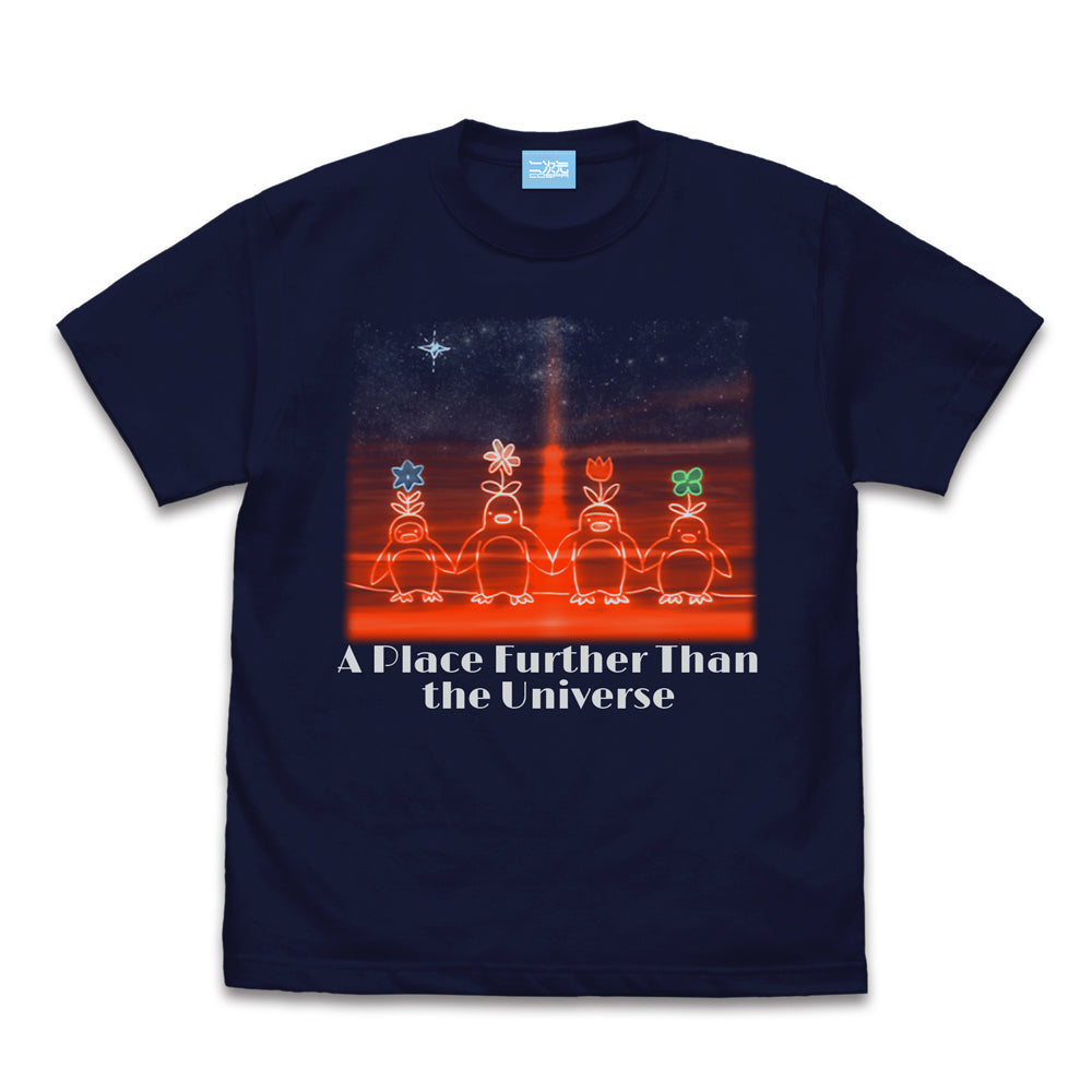 宇宙よりも遠い場所 ペンギン Tシャツ/NAVY-S - 官方商品图片 | AniSmile