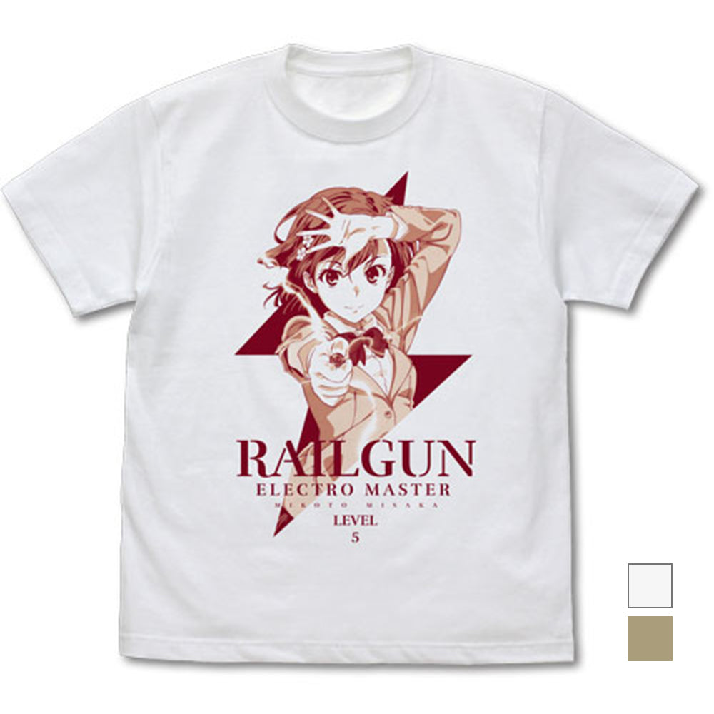 とある科学の超電磁砲T 御坂美琴 Tシャツ Ver.2.0/WHITE-S - AniSmile