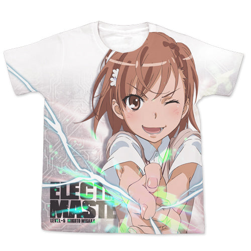 とある科学の超電磁砲 御坂美琴フルグラフィックTシャツ/WHITE-M - AniSmile